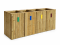 Papeleras de madera reciclaje Cubic 240lit - 4 Cuerpos